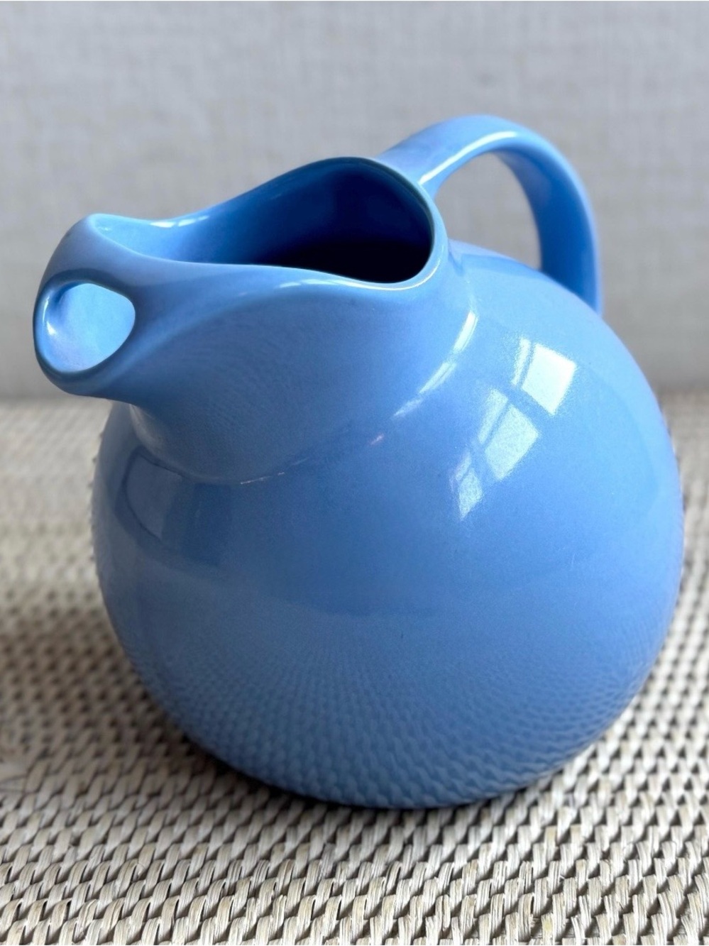 Vintage MCM Hall China Ball Pitcher in Cadet Blue, Periwinkle